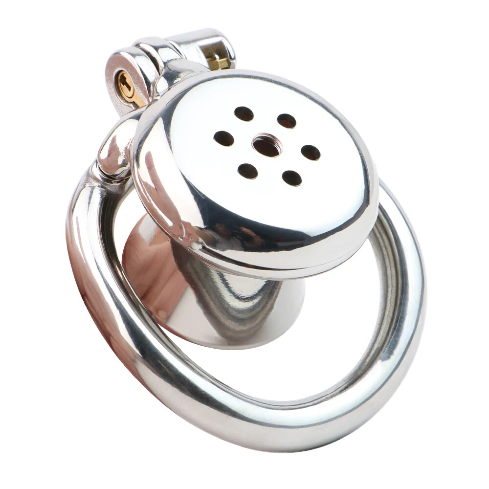 Negative Male Chastity Device with Fixed Metal Stainless Steel Chastity Cage