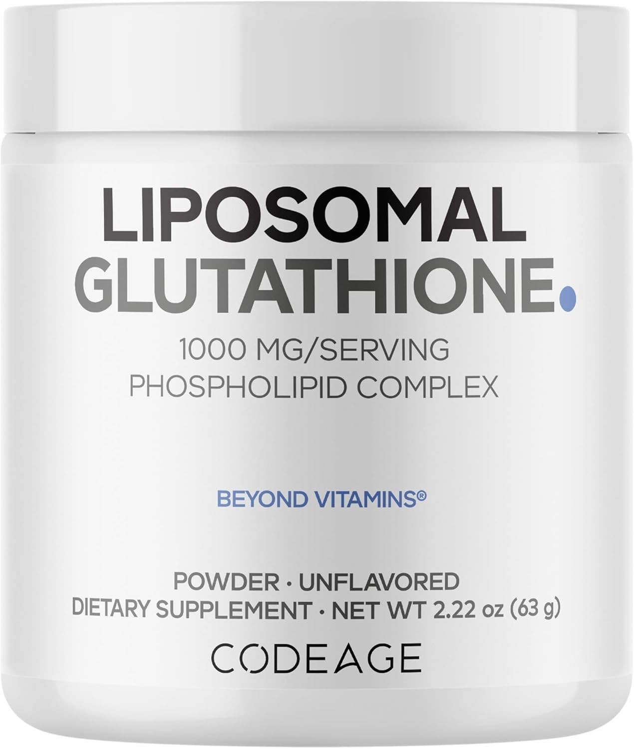 codeage Liposomal Glutathione Powder, Unflavored, 2.22 oz 1000mg Vegan gluten