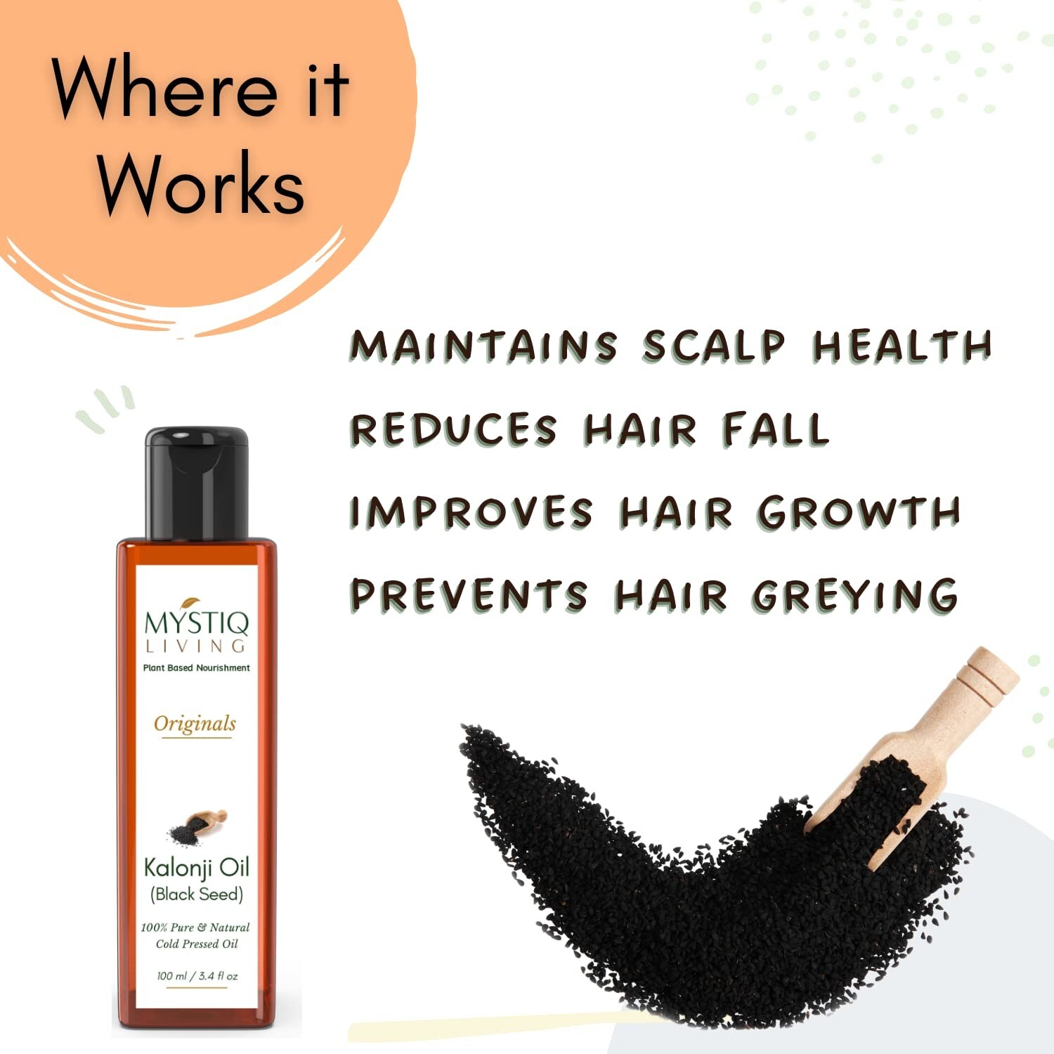 Mystiq Living Cold Pressed Kalonji Oil | Black Seed Oil 100ML
