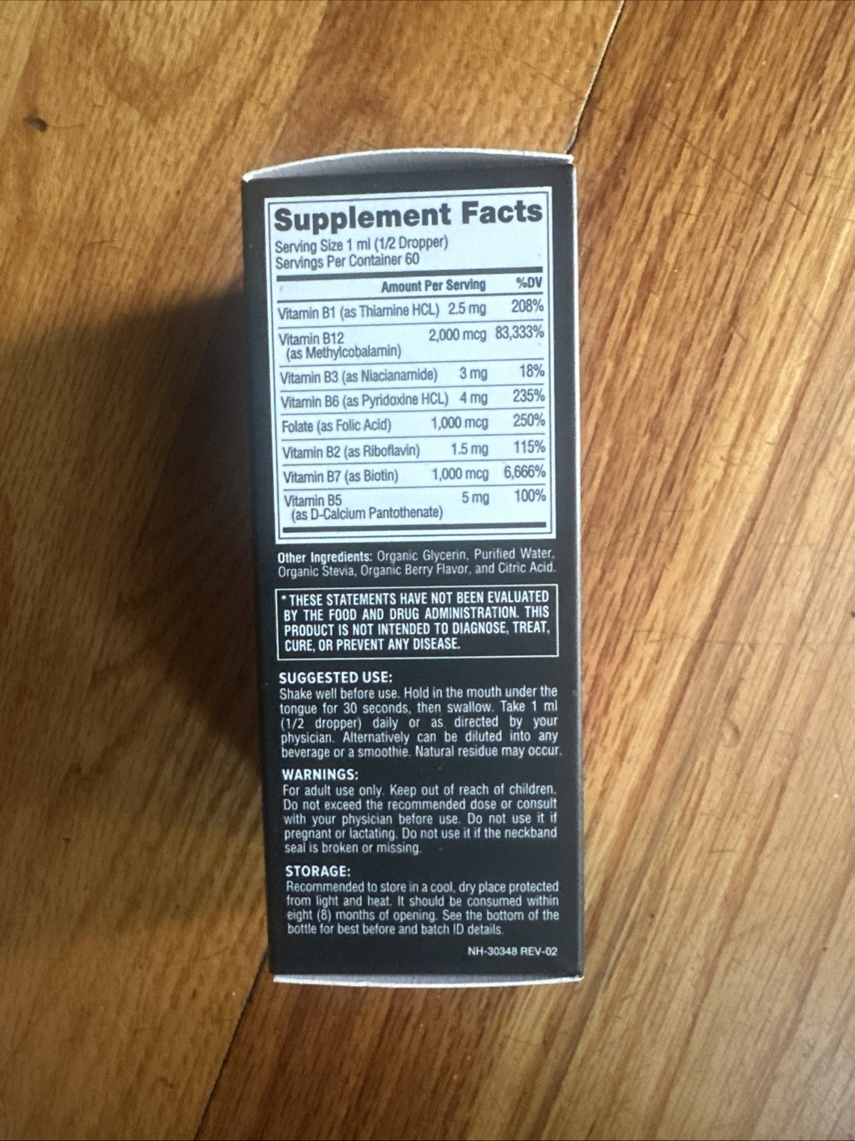 Nutra Harmony Organic B-Complex Liquid Drops 8-in-1 with B12 ~2 fl oz New Sealed