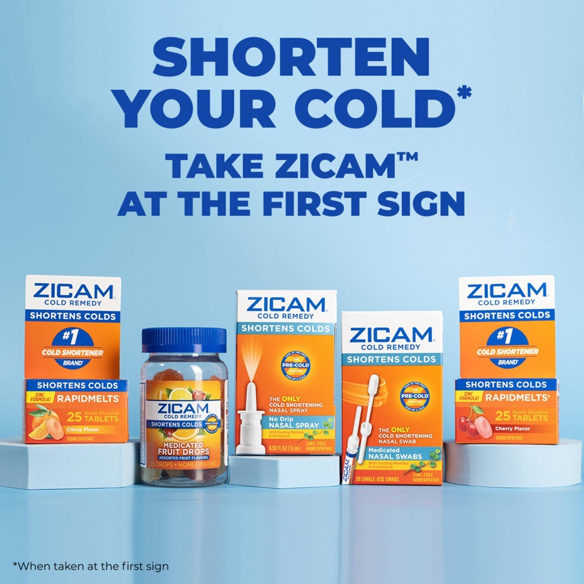 Zicam Cold Remedy Cold Shortening Medicated Zinc-Free Nasal Swabs – 20ct