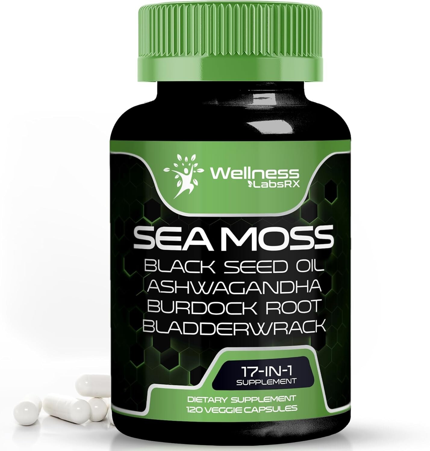 Irish Sea Moss Capsules, 17-in-1, Seamoss Black Seed Oil, 120 Count…05/26
