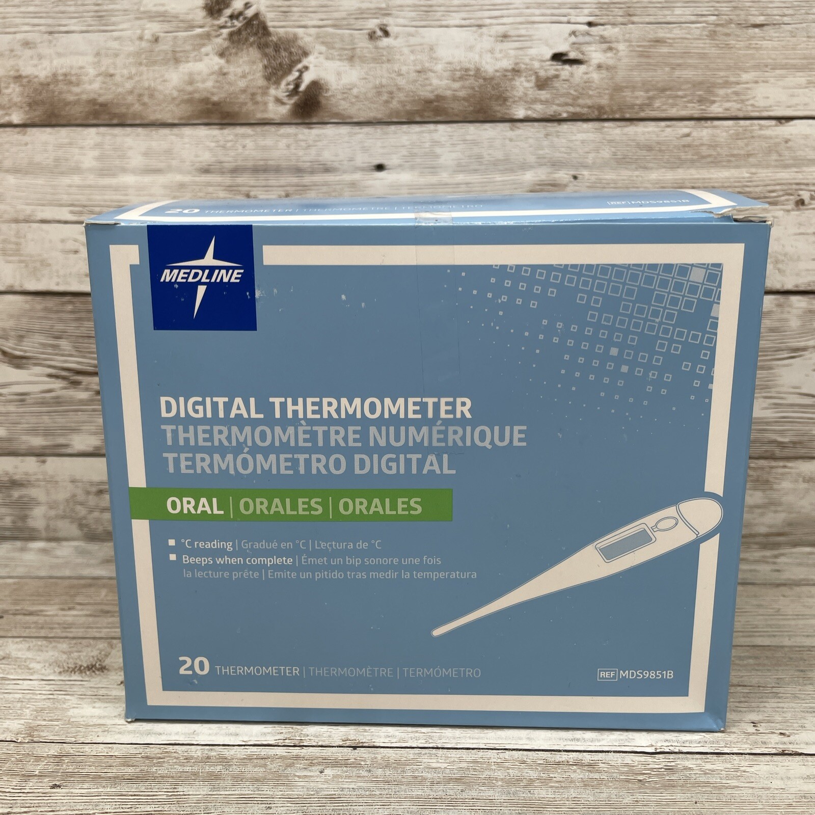 20pc Box Digital LCD Fever Thermometer Oral/Underarm MEDLINE Adult Fast Ship