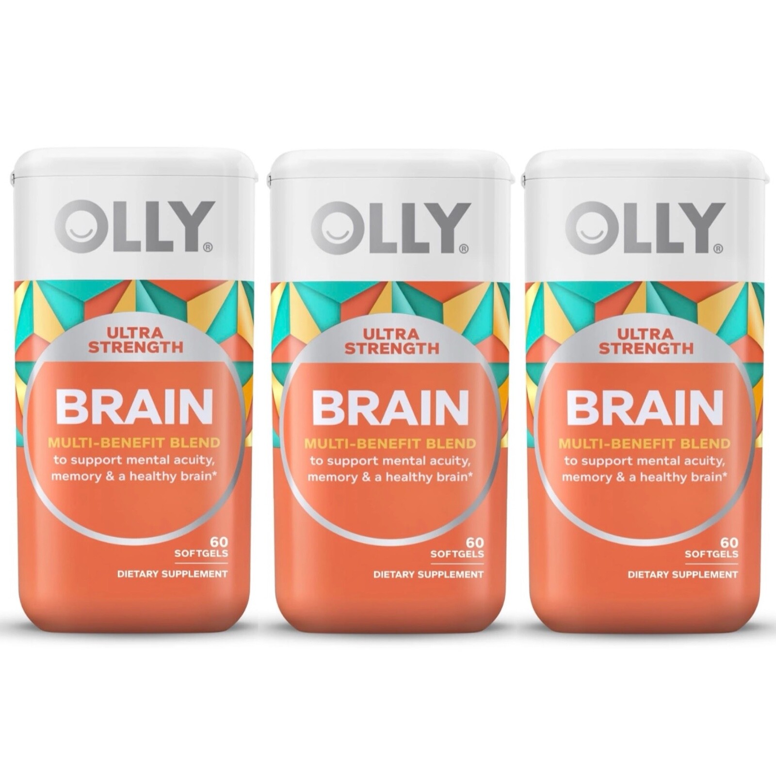 3x OLLY Ultra Strength Brain Dietary Supplement