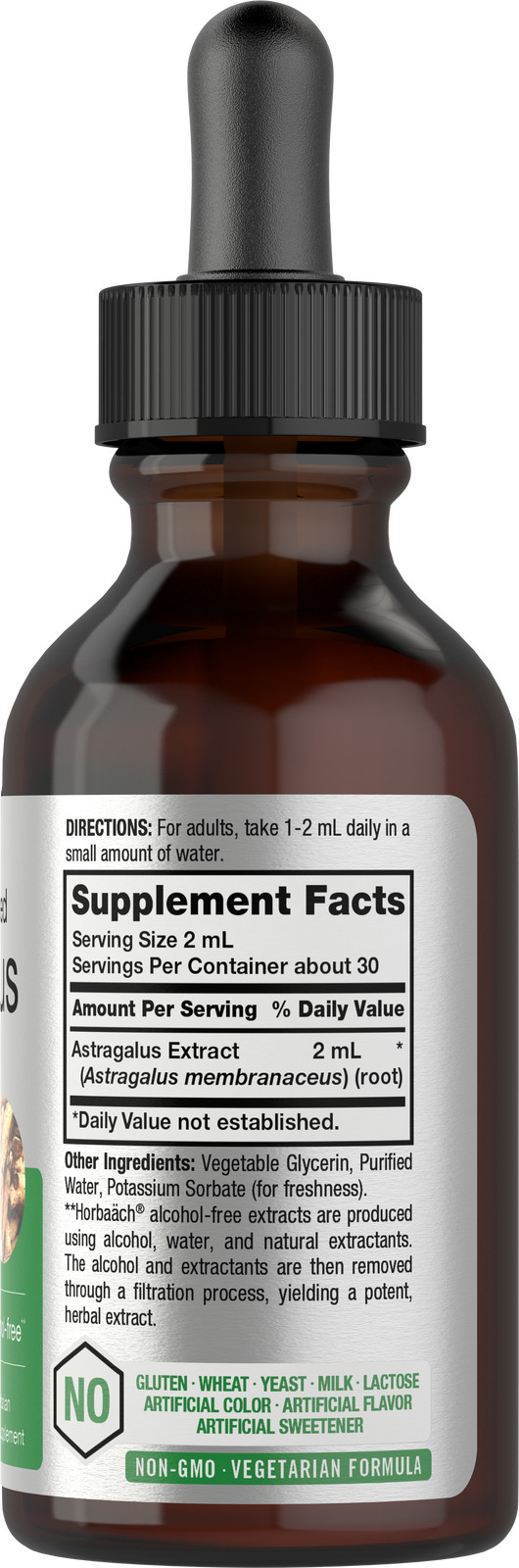Astragalus Root Liquid Extract | 2 oz | Alcohol Free | Vegetarian | by Horbaach