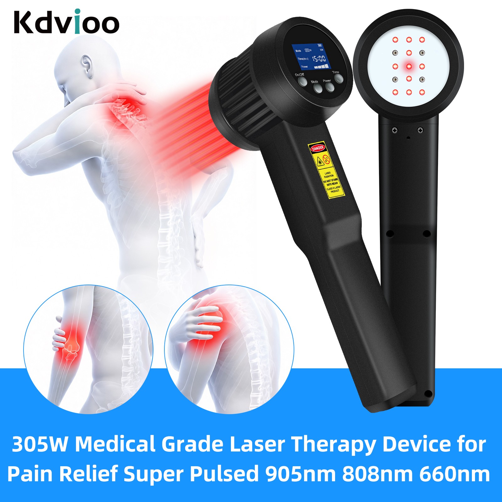 305W Super Pulsed 905nm 808nm 660nm Laser Therapy for Knee Shoulder Joint Pain