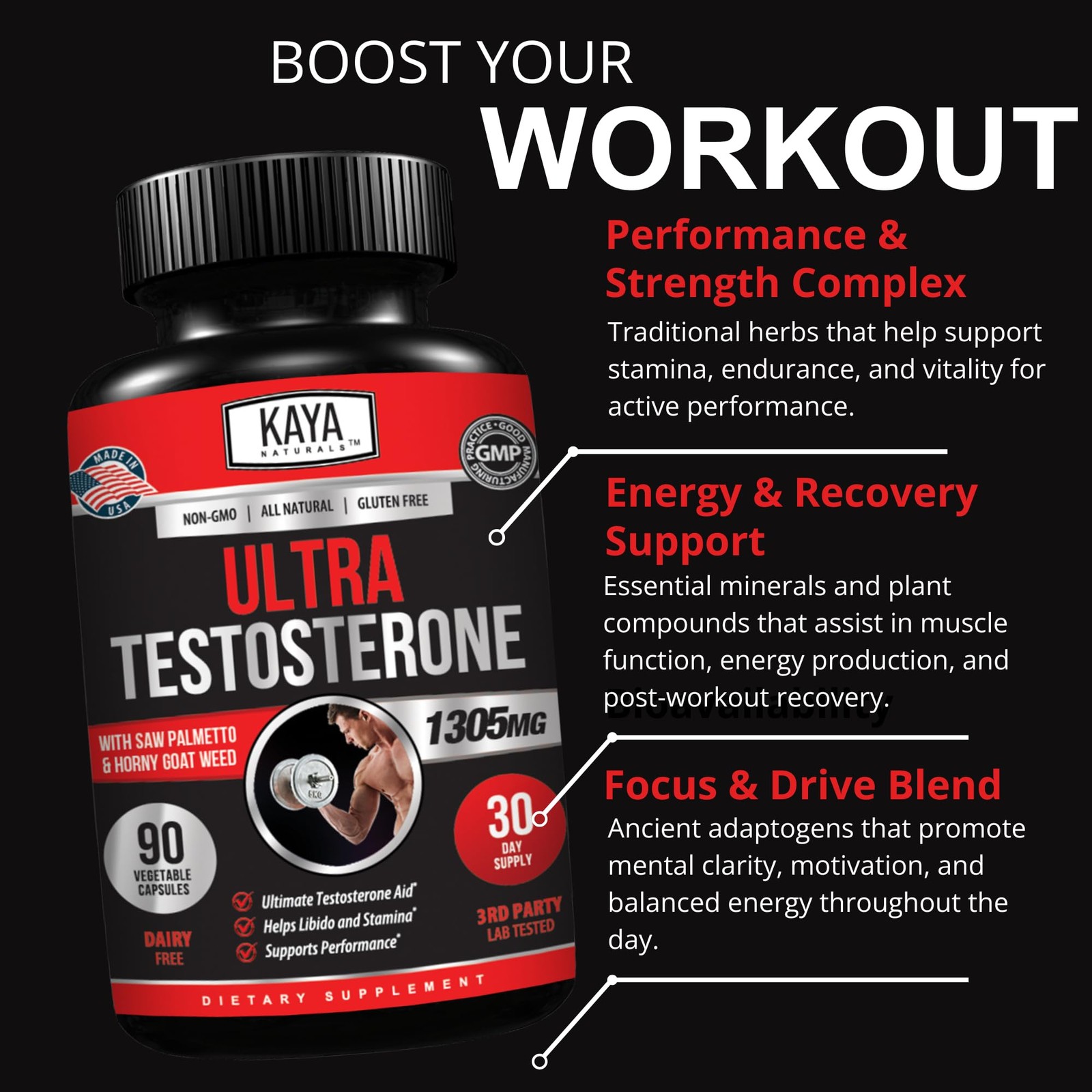 Ultra Testosterone – Men’s Testosterone Booster – 90 Count
