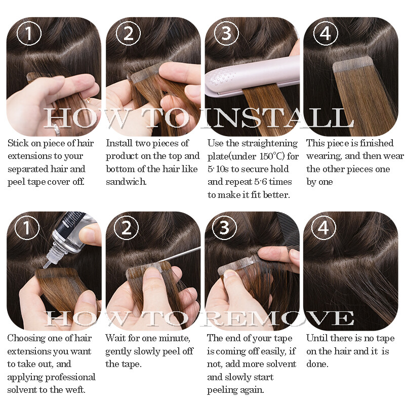 Invibible Thick Tape in Skin Weft Remy Human Hair Extensions 40pcs=100g Ombre