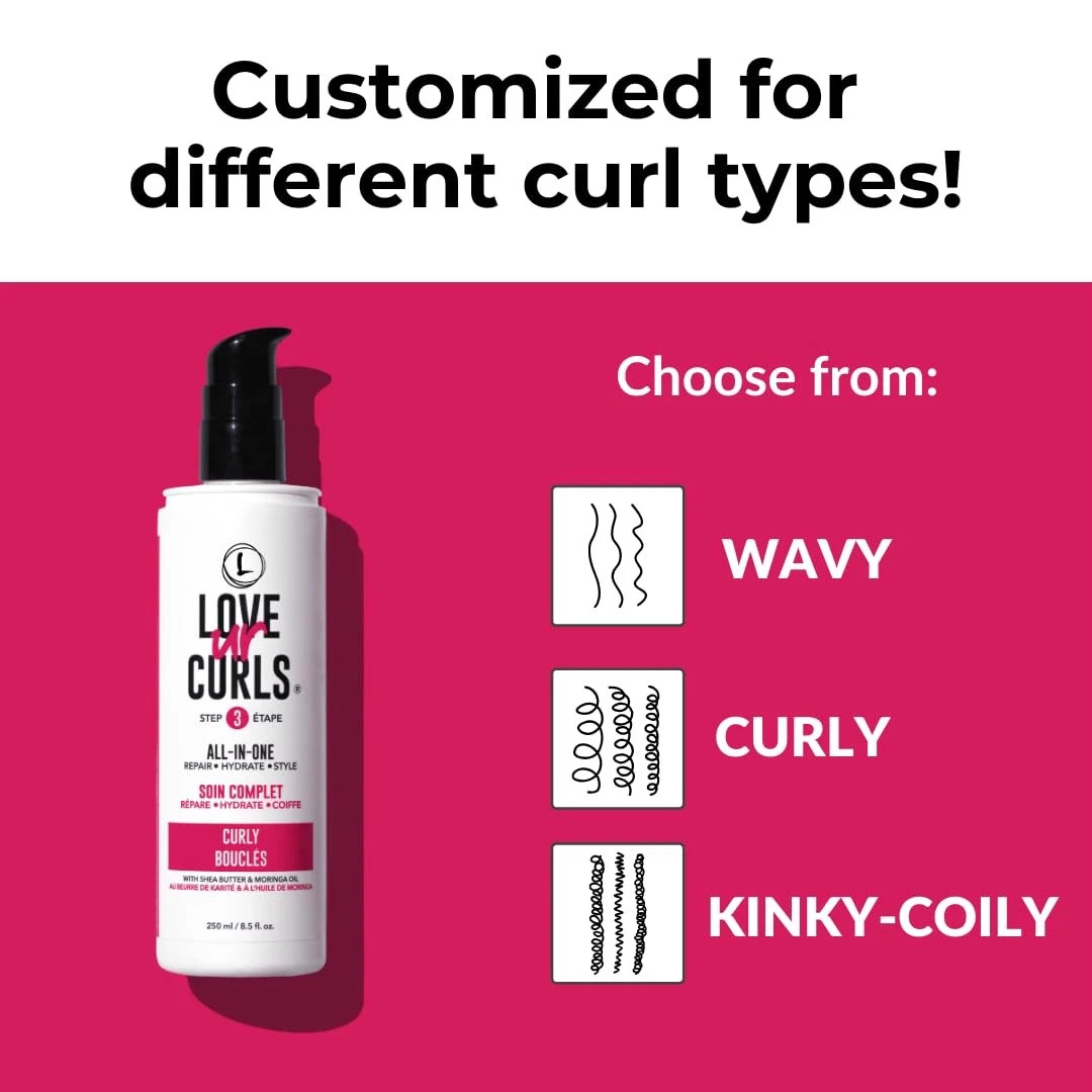 – Shampoo, Conditioner, Curly All In One Styler to repair, define and hydrate…