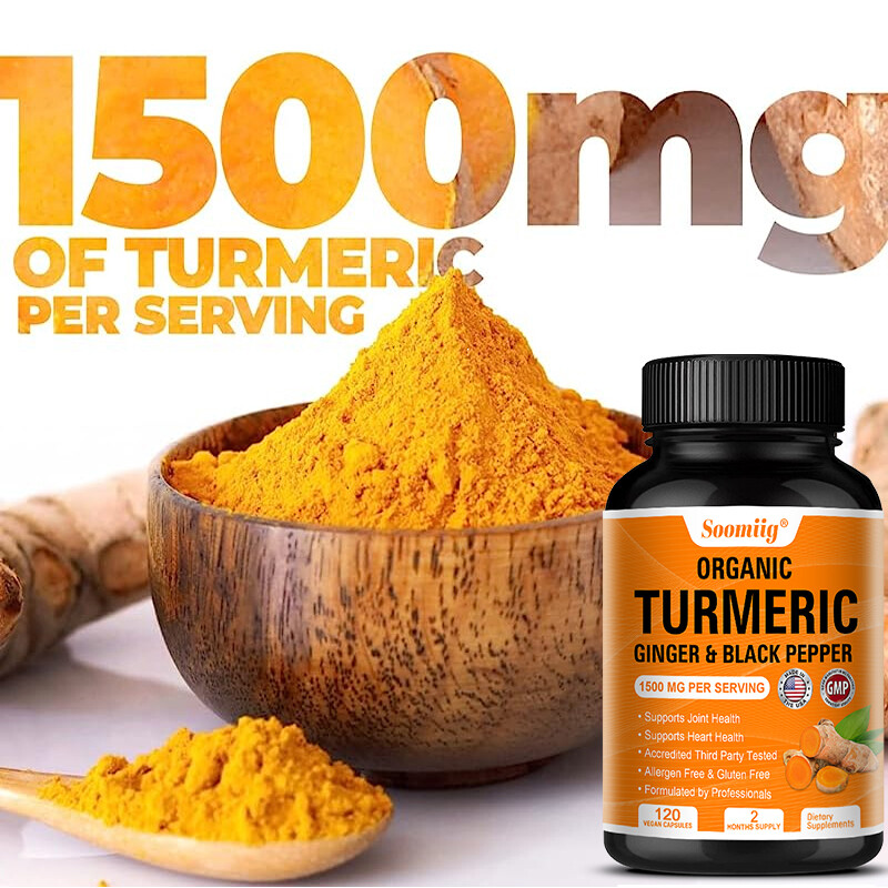 Turmeric Curcumin with Ginger & Black pepper 1500mg Triple Strength 120 Capsules