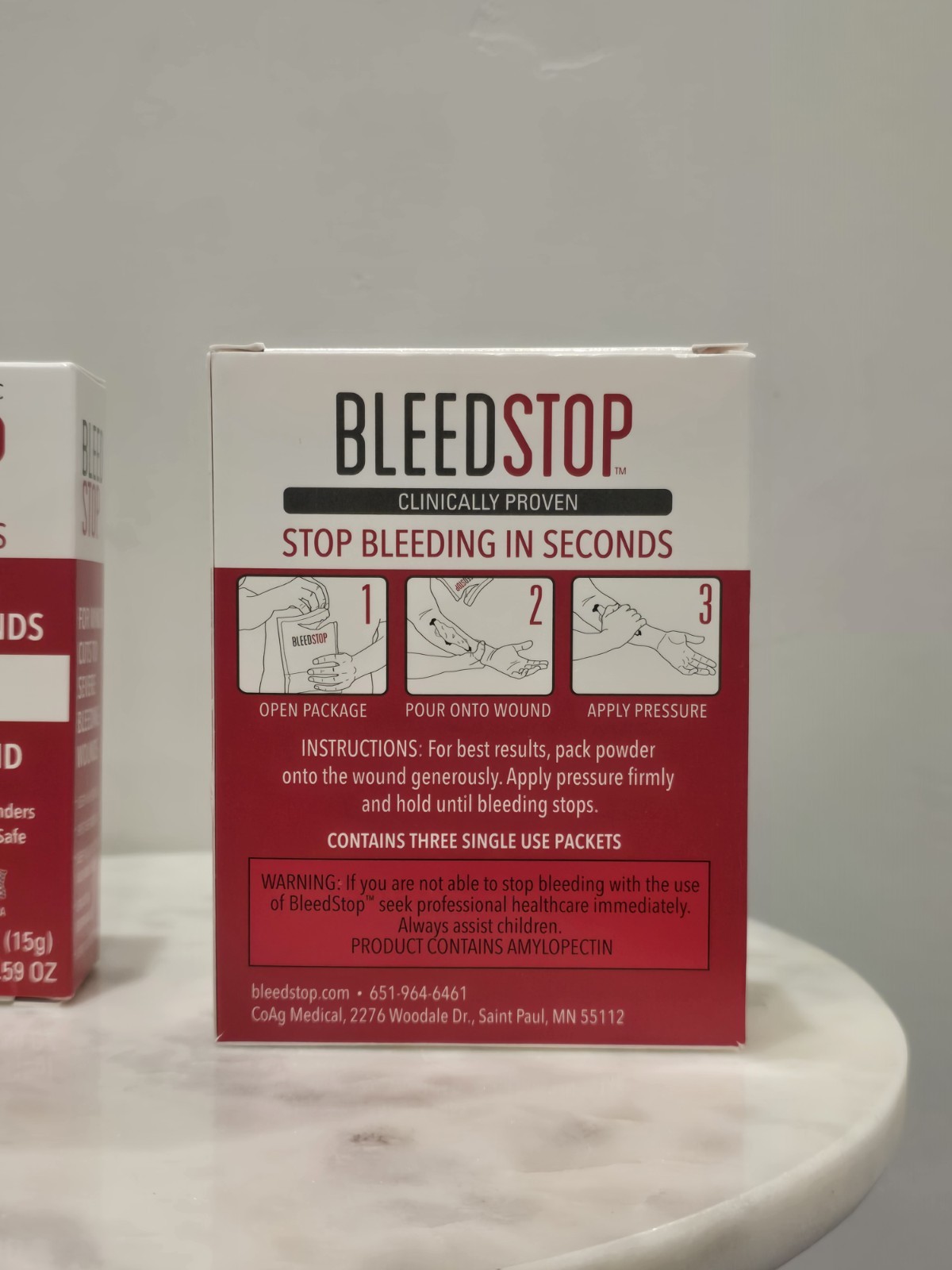 (x2)-BleedStop Minor Cuts to Severe Bleeding Wounds 3 Powder Packs EXP 12/2030