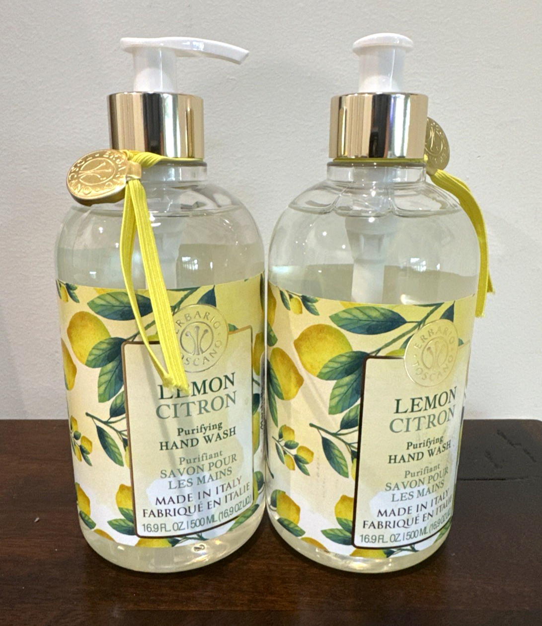 2 Erbario Toscano LEMON Citron Purifying Hand Wash 16.9 oz/each Made In Italy