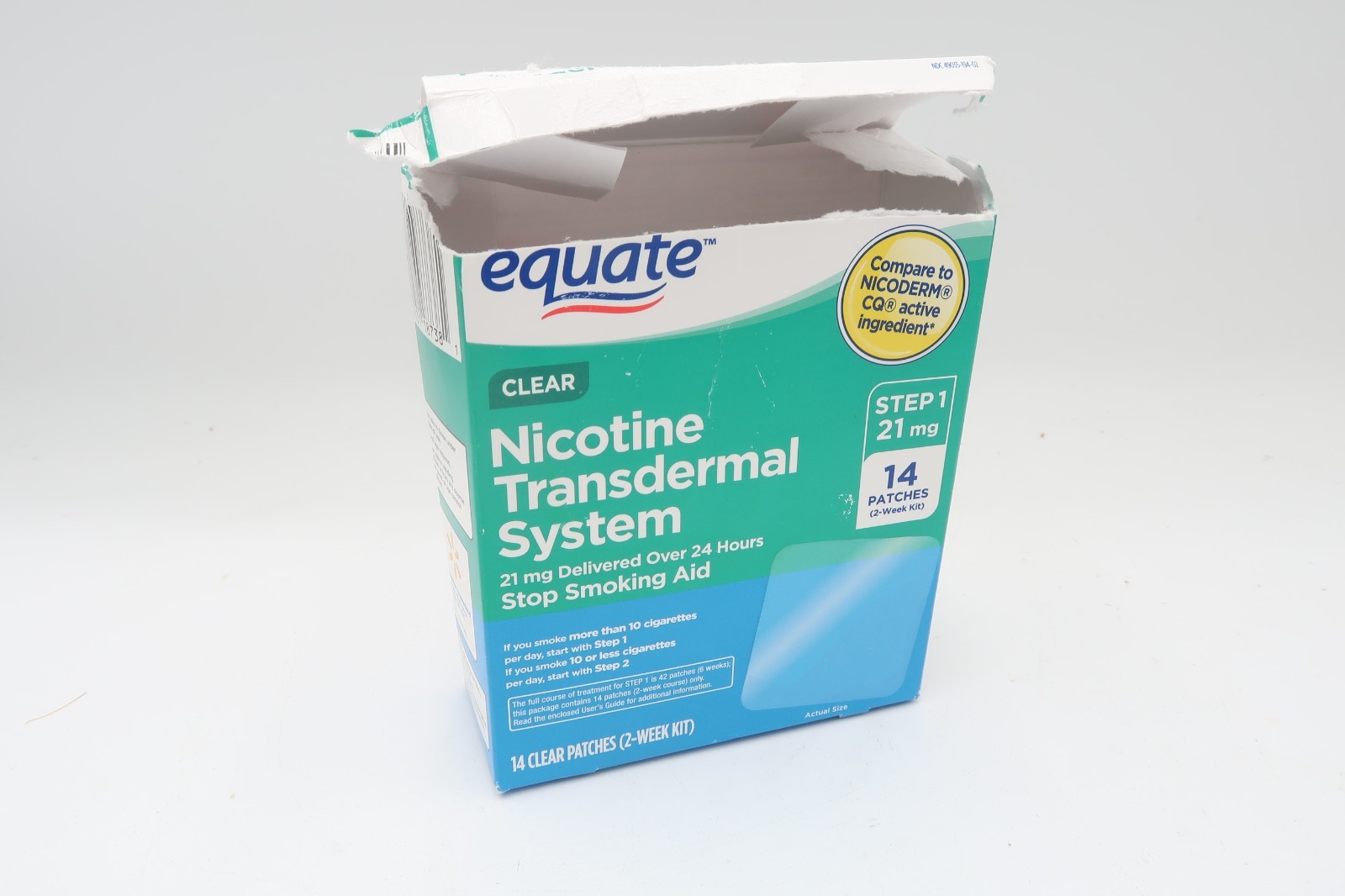 Equate Stop Smoking Patch 14 Clear Patches Step 1 – 21 mg Exp 08/2028