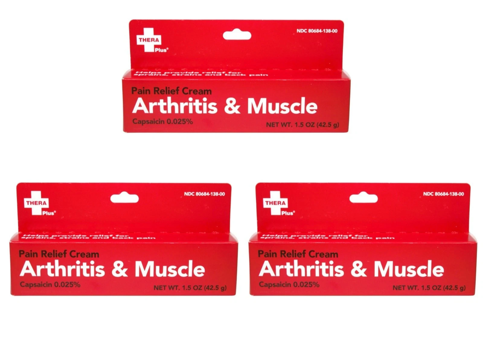 3X Thera Plus Extra Strength Arthritis Muscle Pain Relief Cream 0.025% Capsaicin