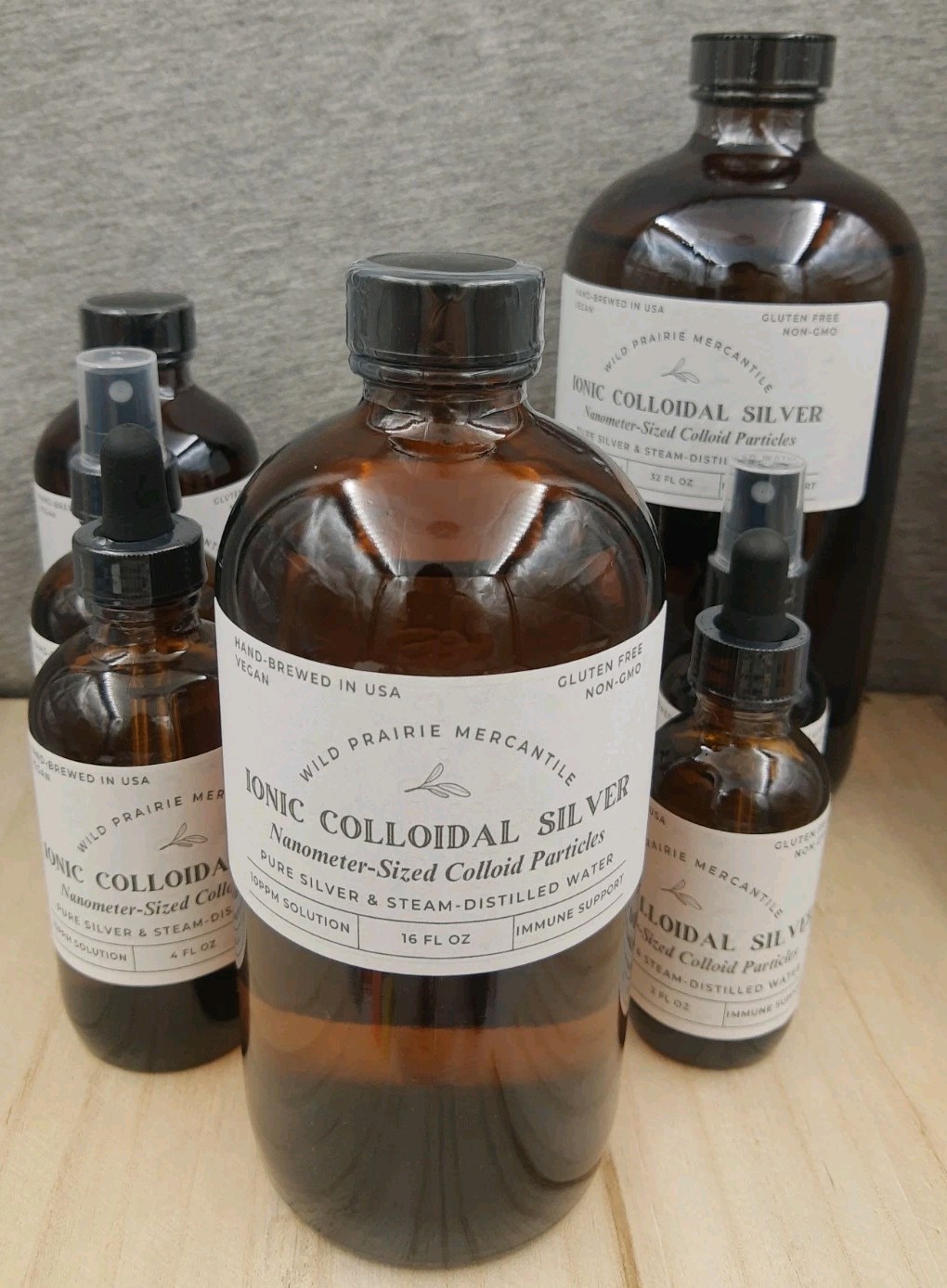 Ionic Colloidal Silver 16oz Bottle 10ppm Nano-sized Particles Immune Support WPM