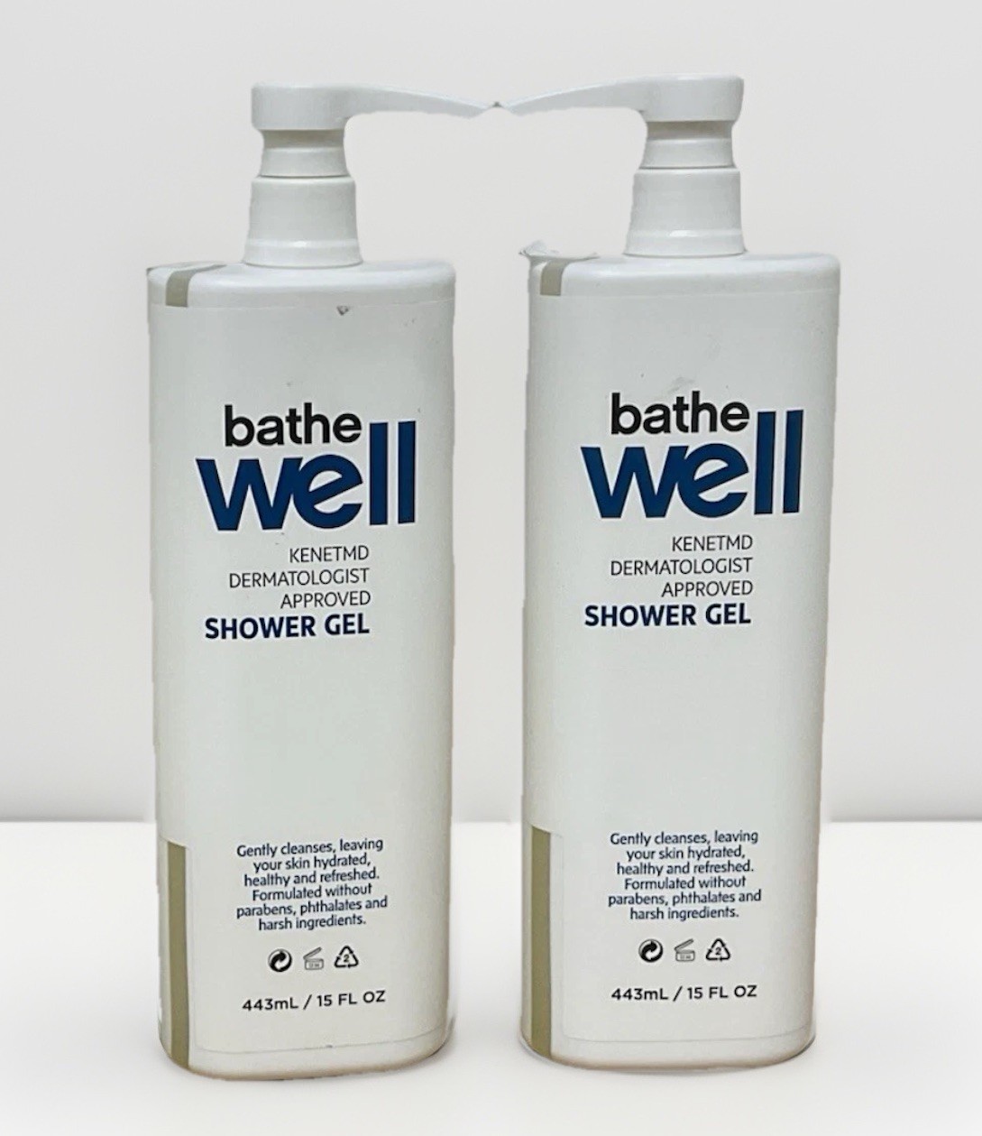 2 Bottles KenetMD Bathe Well SHOWER GEL Dermatologist Approved 15oz