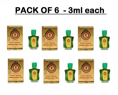 Gold Medal Oil 3ml ( PACK OF 6 )Medicated Oil From Singapore – Handy remedy