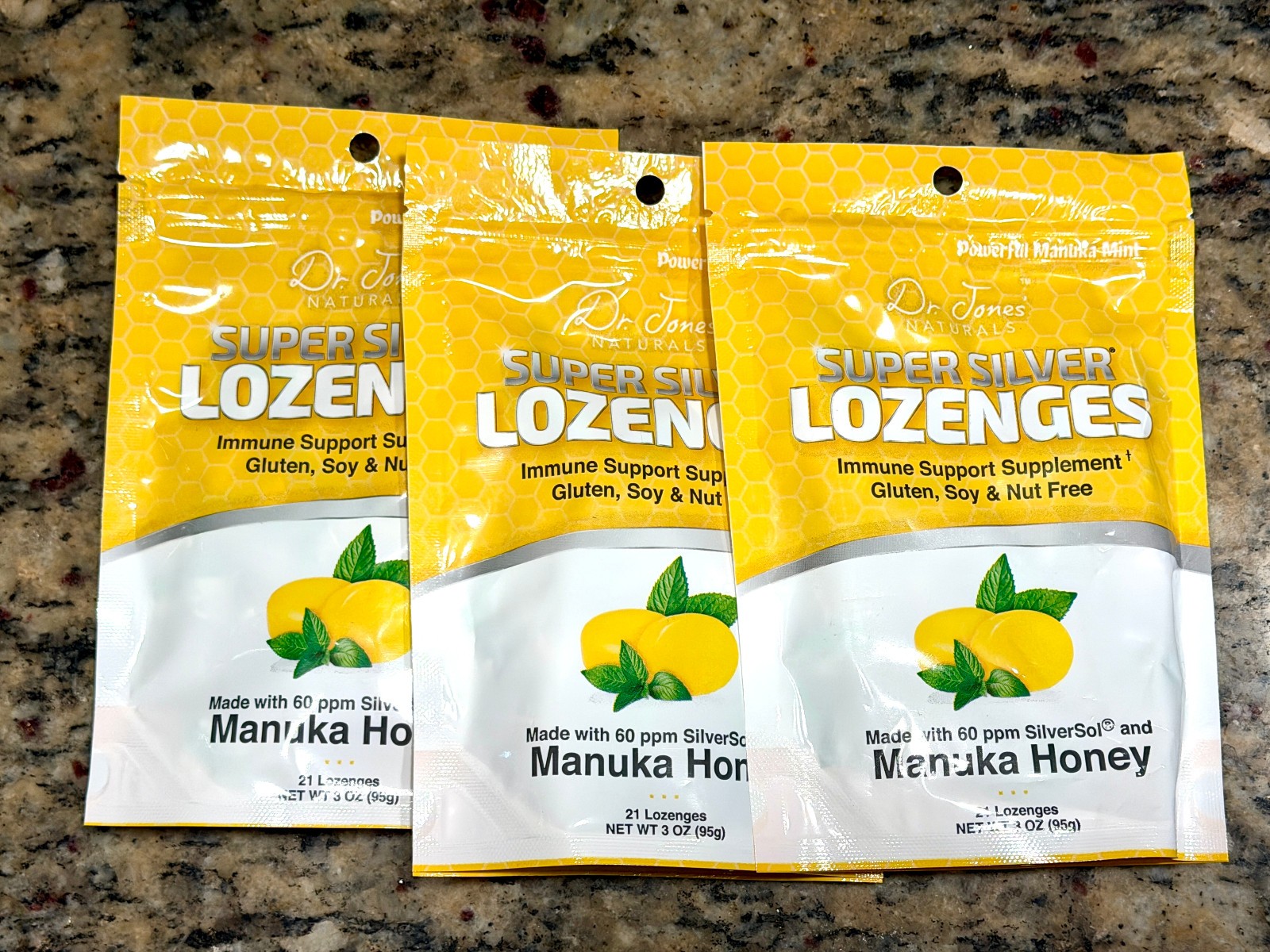 3 Bags of Silver Manuka Honey Lozenges ( 21 ct )- Same as SilverBiotics Lozenges