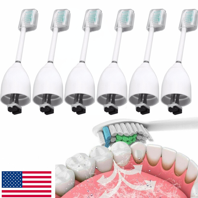 6 Pack Replacement Brush Heads for Philips Sonicare E Series Electric Toothbrush
