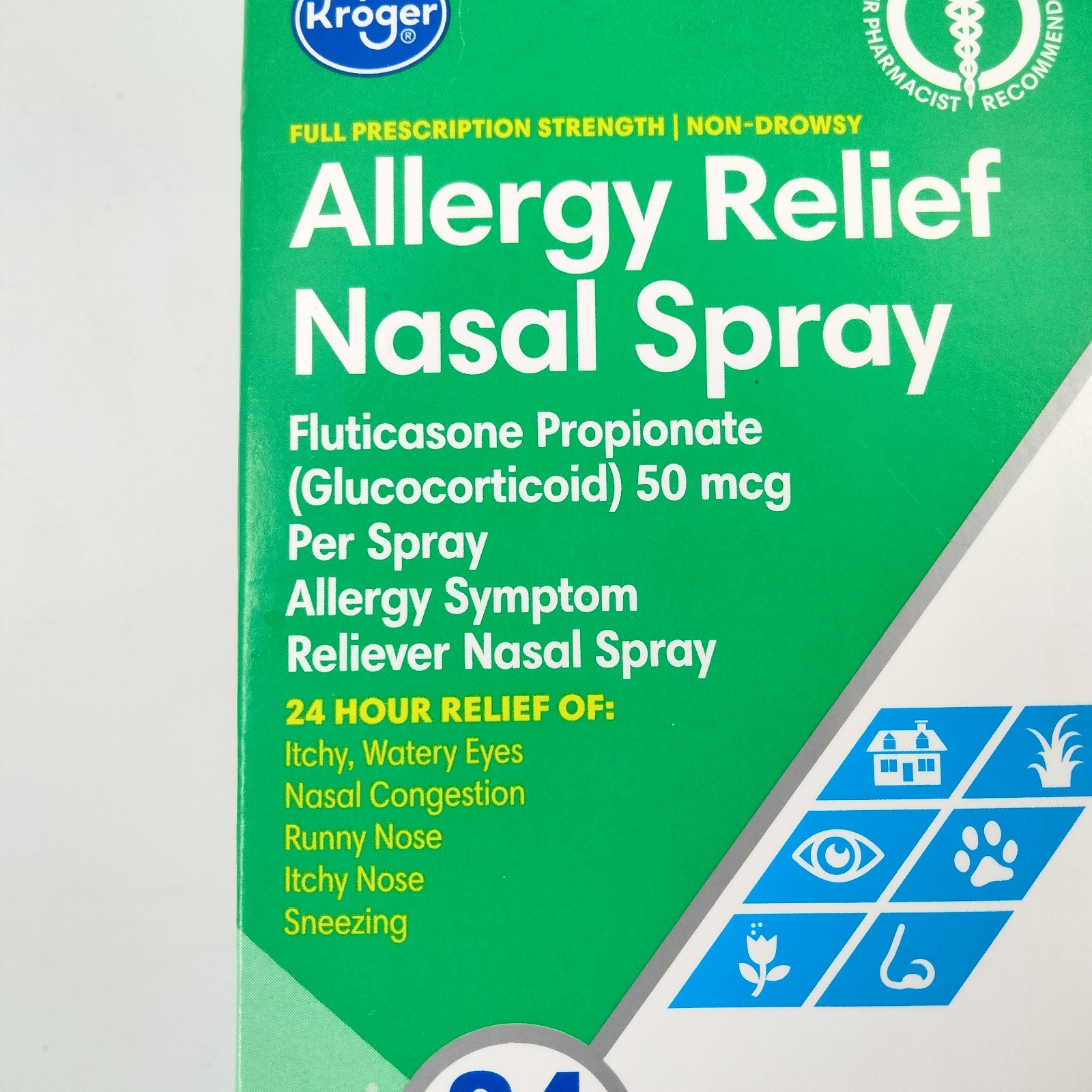 Kroger Allergy Relief Nasal Spray Fluticasone Propionate 50mcg 72 Sprays 07/2027