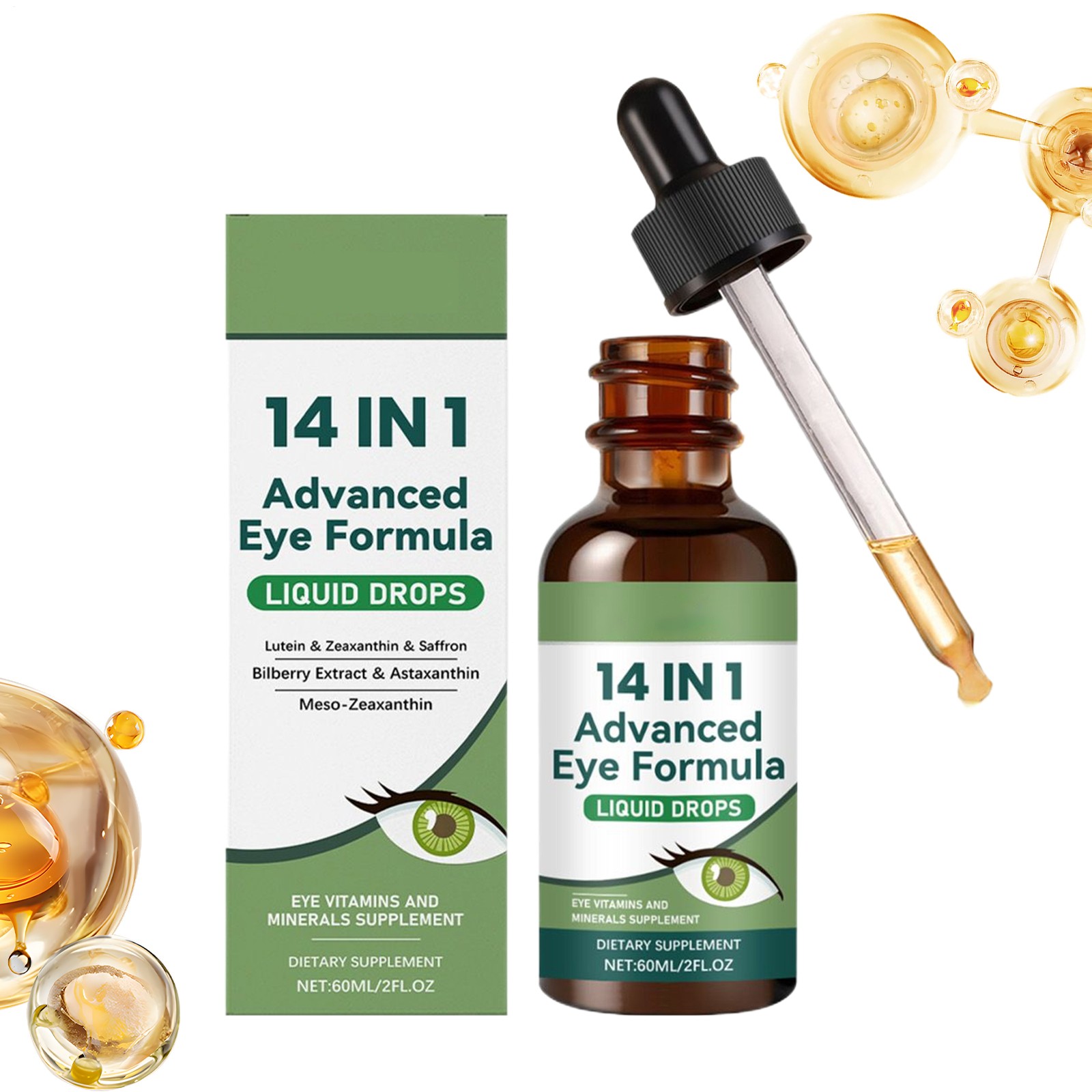 14 In 1 Advanced Eye Drops With Lutein & Zeaxanthin – Vision Focus Support 60ml