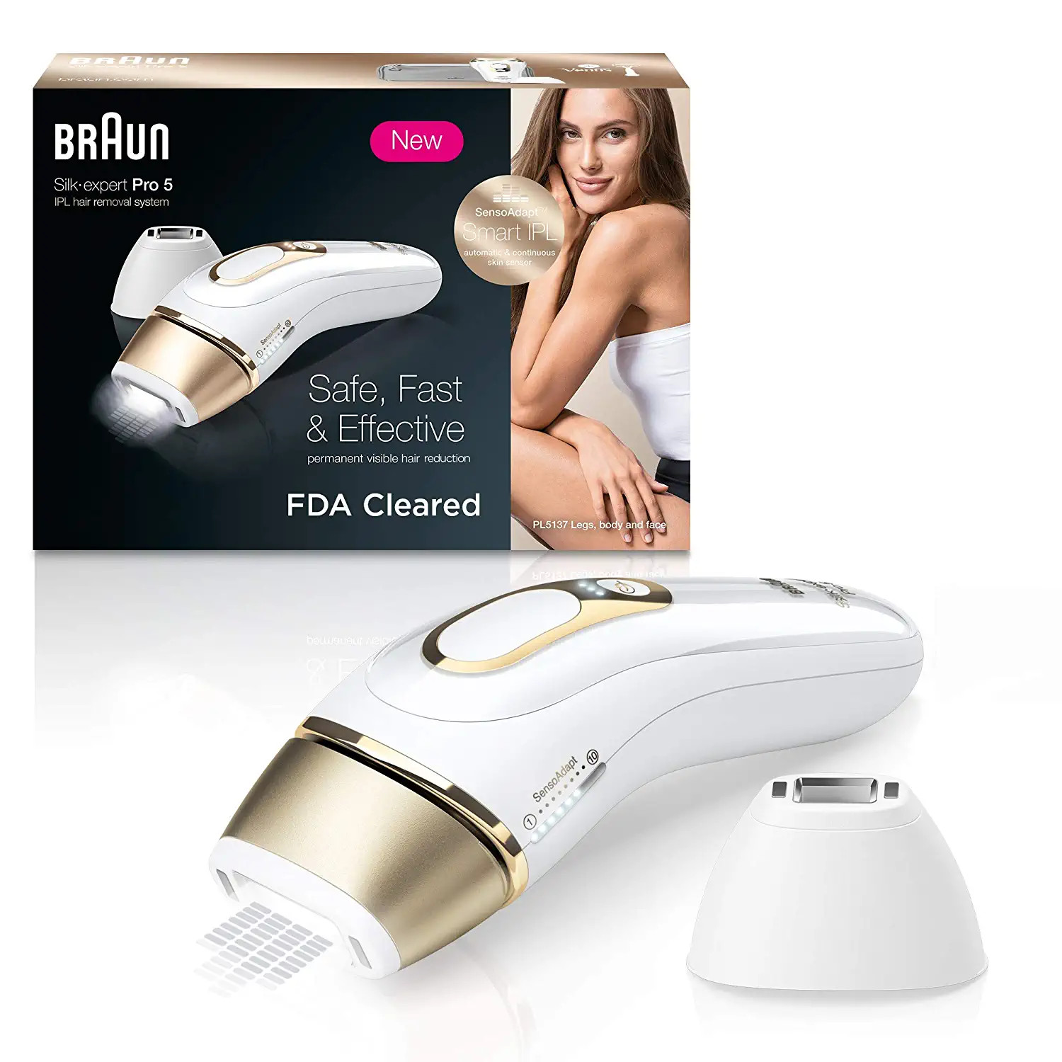 IPL Hair Removal for Women and Men, Silk Expert Pro 5 PL5137 with Venus Swirl Ra