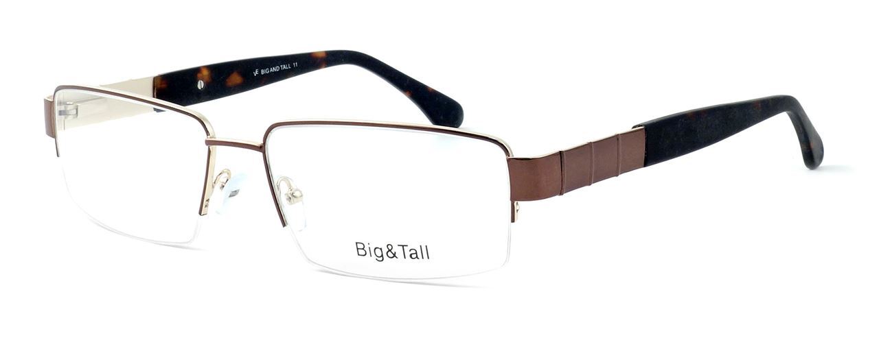 Calabria Optical Designer Multi-Focus Blue Light Glasses Big&Tall Style 11 Brown