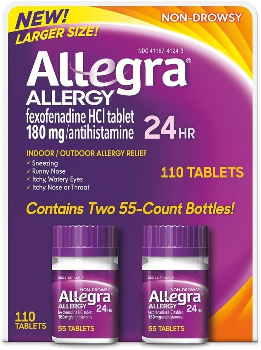 Allegra Allergy 24 Hour Fexofenadine HCI 180mg 110 Tablets, Set of 2 EXP 8/27