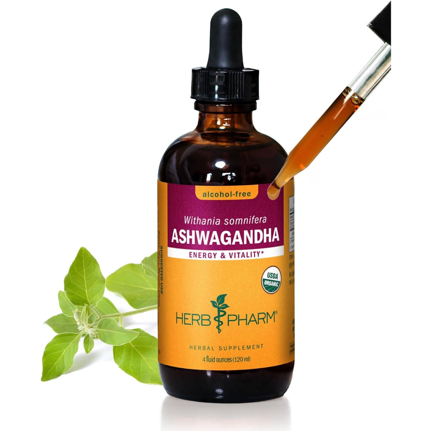 Herb Pharm Certified Organic Ashwagandha, 4 Fluid Ounces