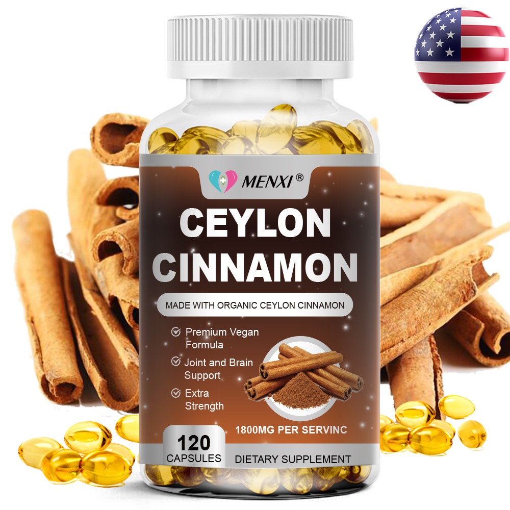 Organic Ceylon Cinnamon Capsules 1800mg Highest Potency Blood Sugar Heart Health