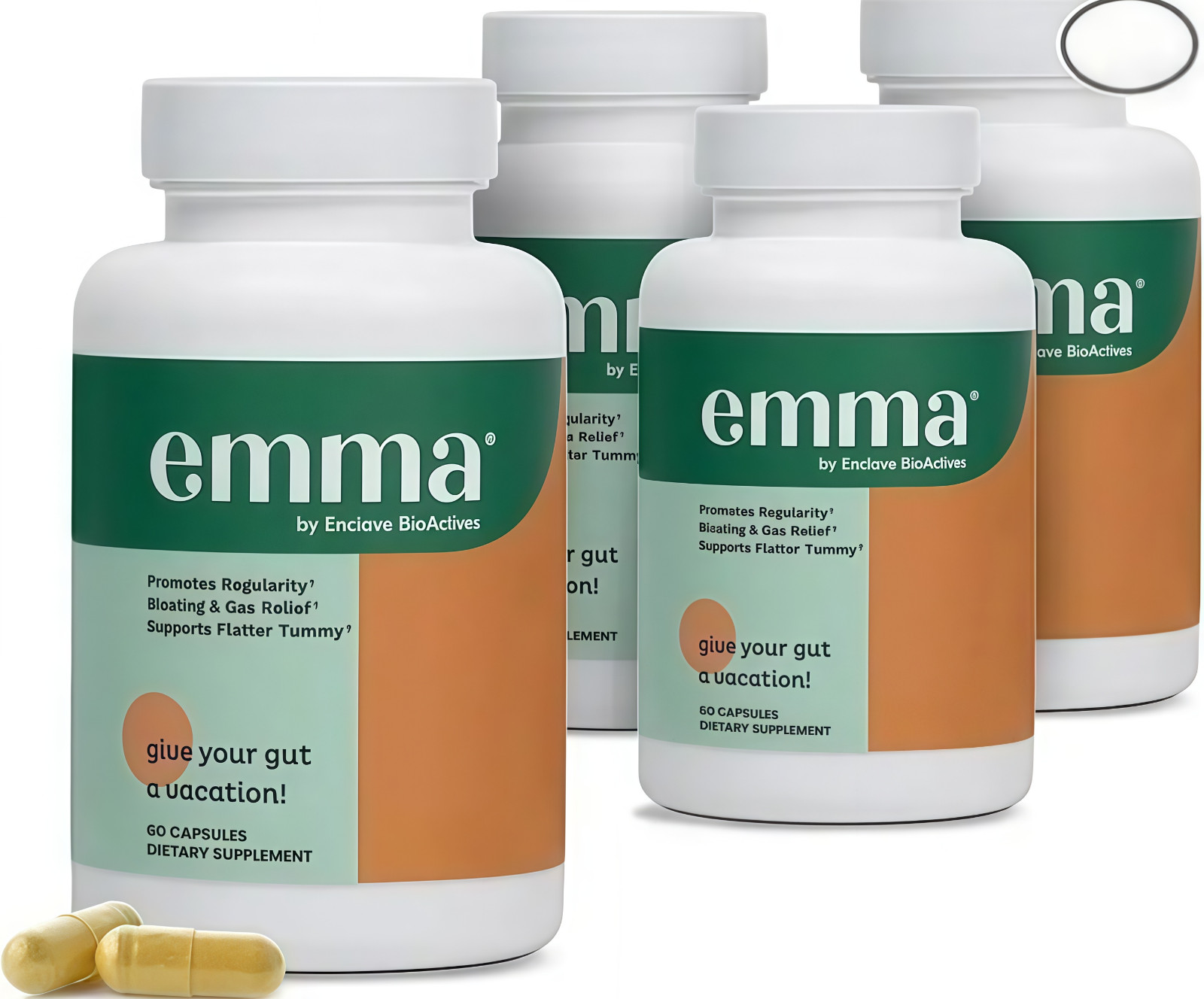 Emma Gut Health Doctors Endorsed Supplement 60 Capsules -Relief from Gas