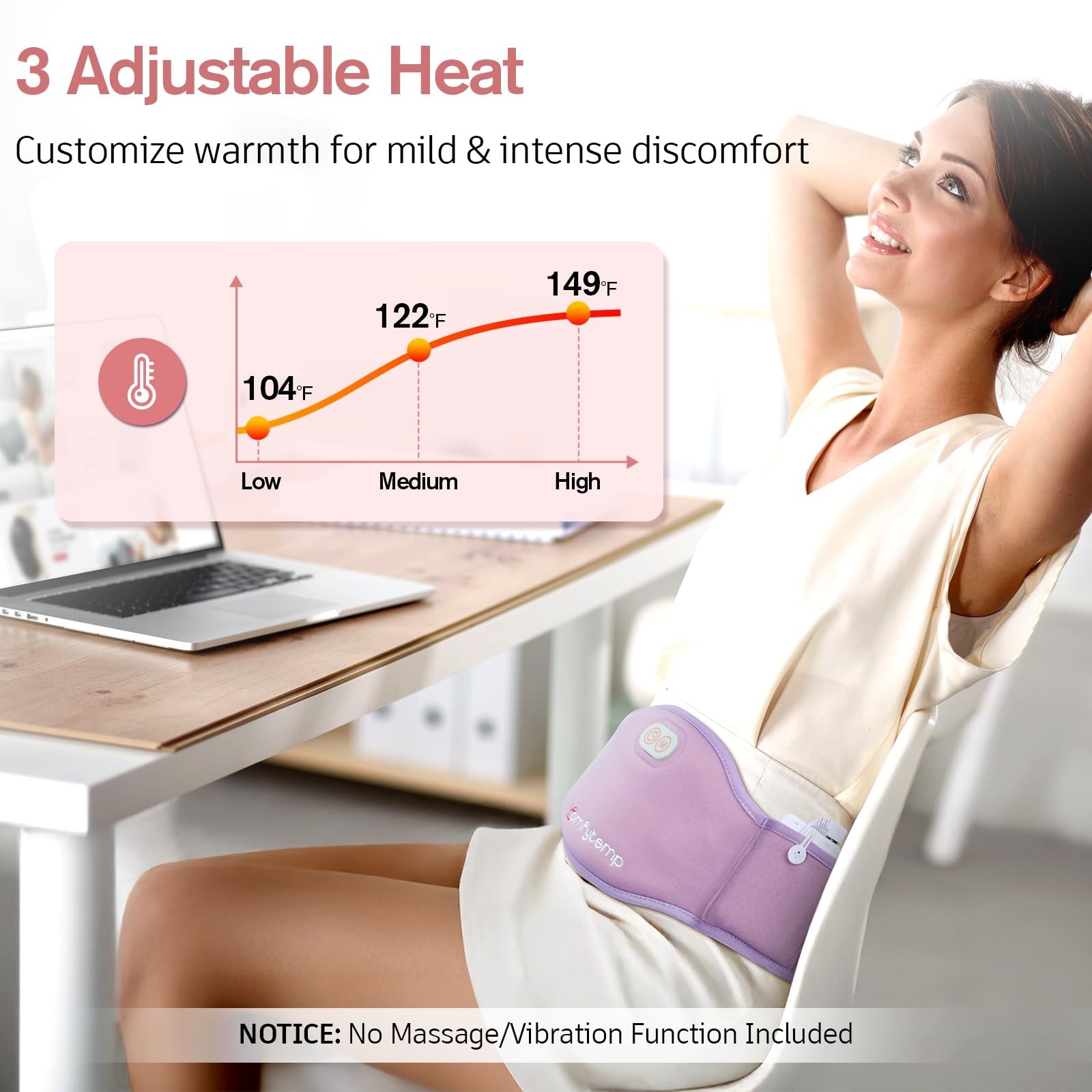 Portable Cordless Heating Pad for Menstrual Cramps | Dual Zone, Wearable, Rechar