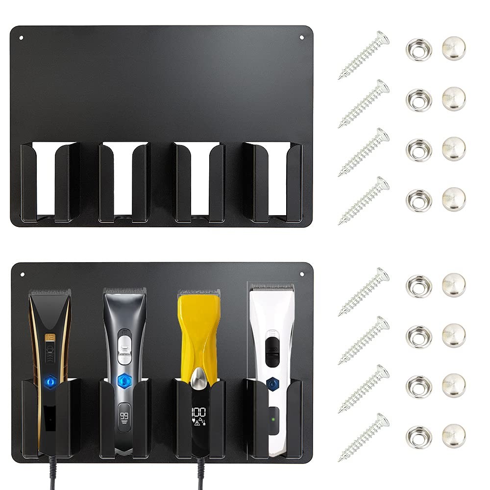 2Pcs Clipper Holders for Barbers, Barber Clipper Organizer, Hair Trimmer Storage