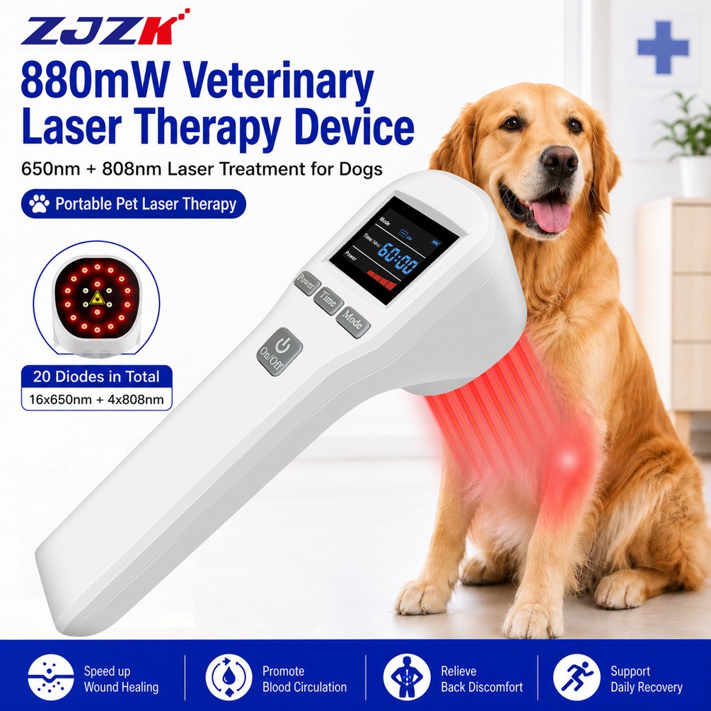 Veterinary Laser Therapy Device 880mW 650nm 808nm for Dog Hip Joint Pain Relief