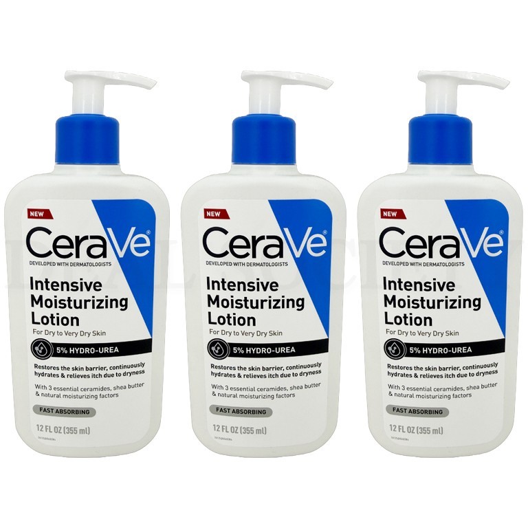 CeraVe Intensive Moisturizing Lotion For Dry to Very Dry Skin 12oz Lot of 3