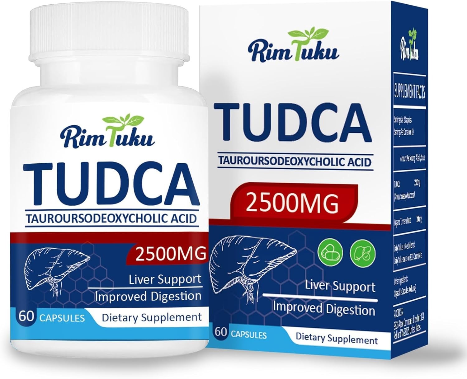 2500MG TUDCA Supplement – Bile Salts Liver Detox & Cleanse and Gallbladder Clea