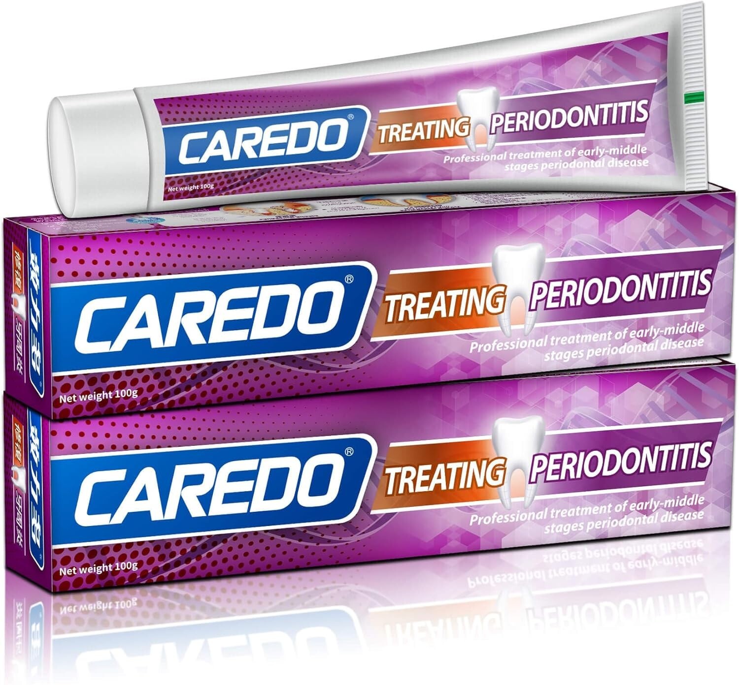 CAREDO Periodontitis Toothpaste Gum Disease Treatment, Enamel Repair, 3.52oz x 2