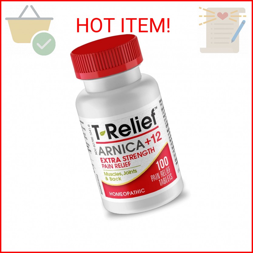T-Relief Extra Strength Pain Relief Arnica +12 Natural Relieving Actives for Bac