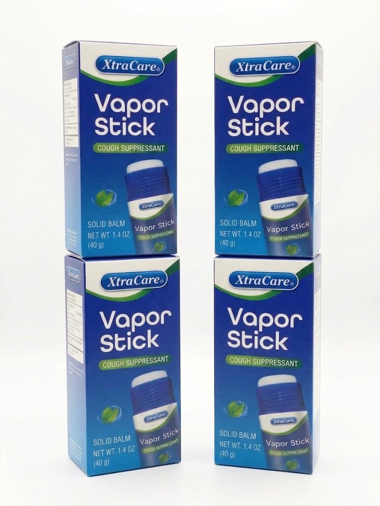 XtraCare Vapor Stick Cough Suppressant Solid Balm 1.4 oz Pack of 4 Cold Relief