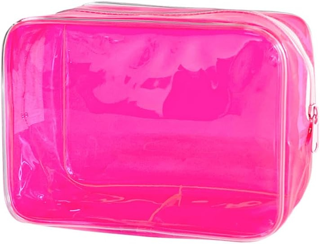 Neon TSA Approved Clear Toiletry Pouch, 7″X2.3″X4.7″ Size, PVC Travel Makeup Bag