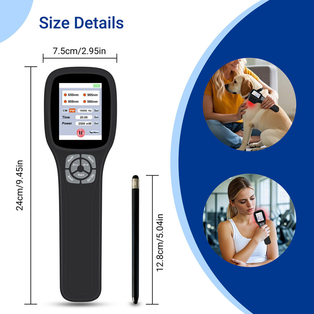 Touchscreen 2.5W Cold Laser Therapy Device For Pain Relief 650+808nm+905nm+980nm