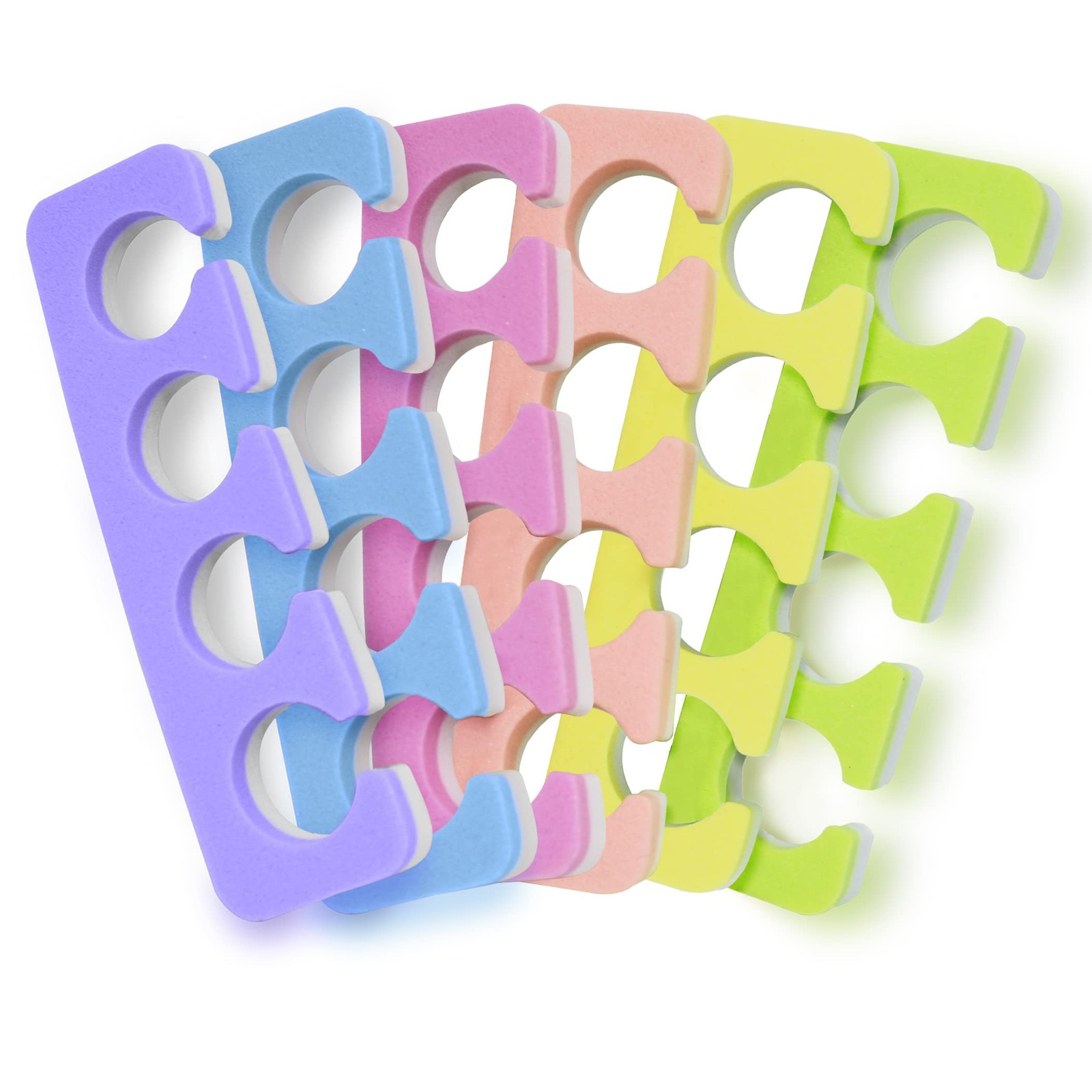 Toe Separators Set 24 Pieces Pedicure Tool Kit Super Soft Durable Two Tone
