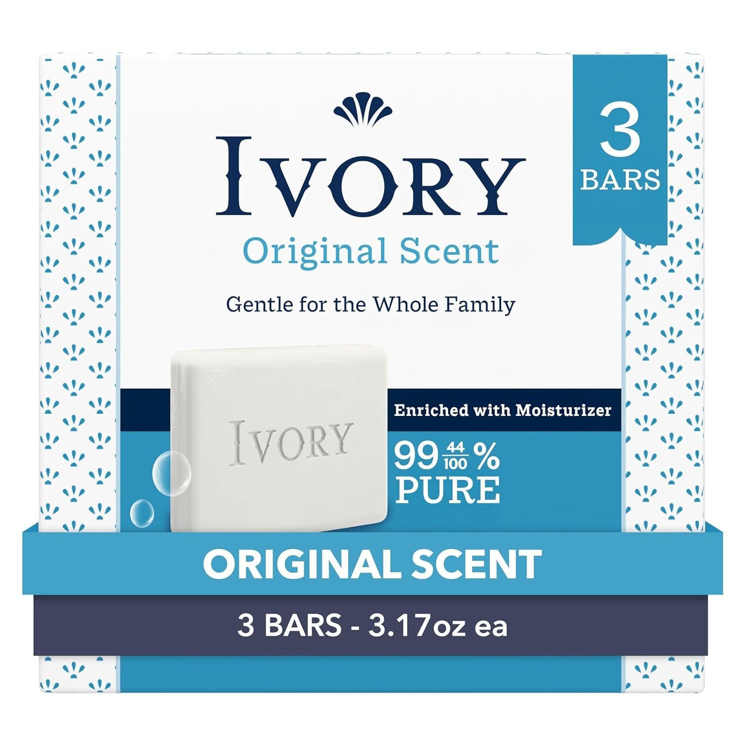 Ivory Bar Soap Original Scent 3.17 oz Each All Skin Types (Pack of 12,Pack of 3)