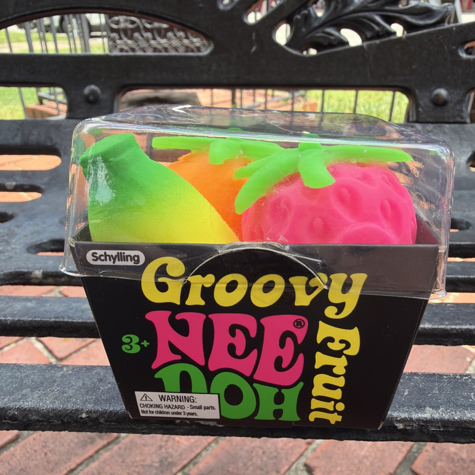 NeeDoh Groovy Fruit 3 PACK Banana Strawberry Orange Nee Doh Schylling AUTHENTIC