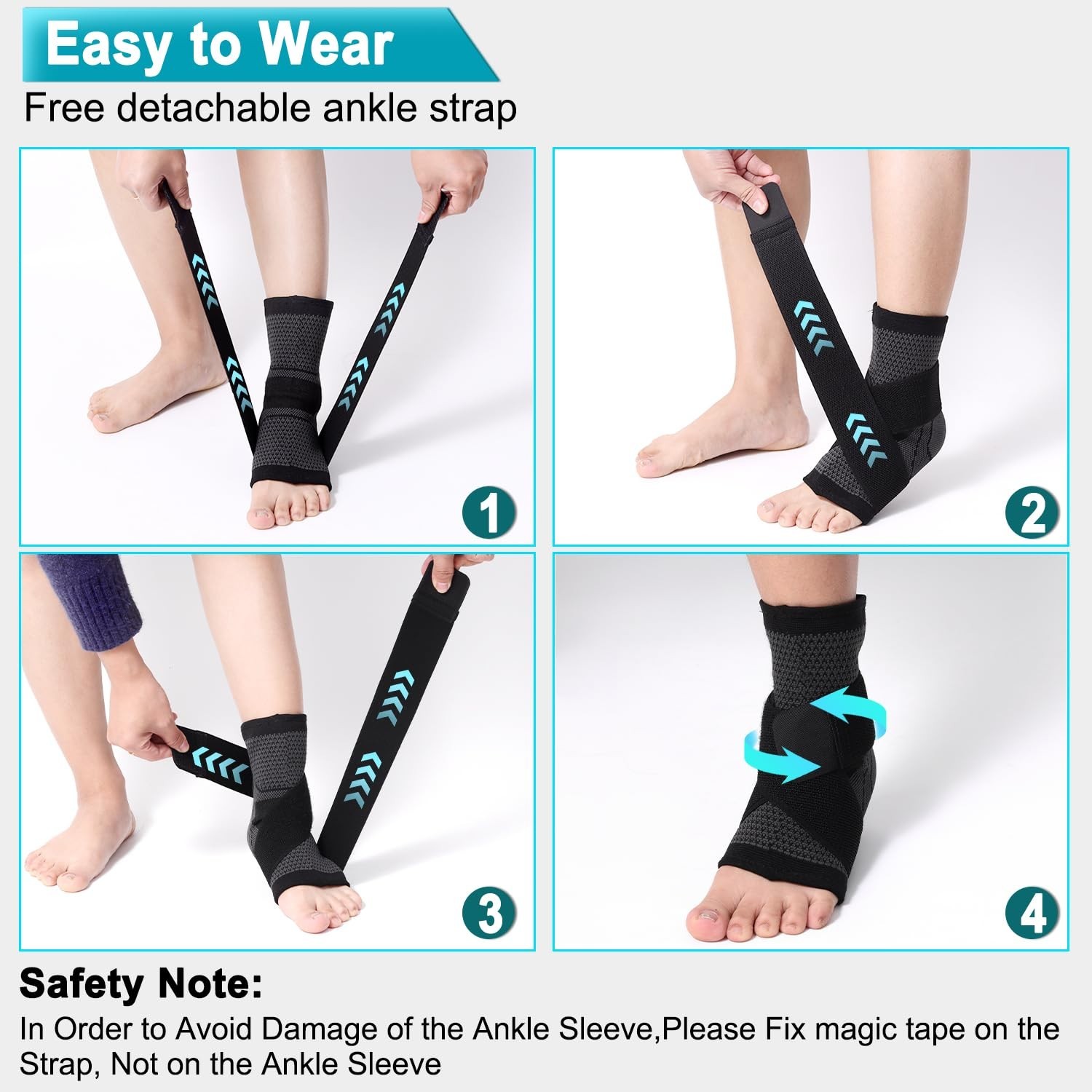 Ankle Support Brace Compression Sleeve Plantar Fasciitis Pain Relief Foot Wrap