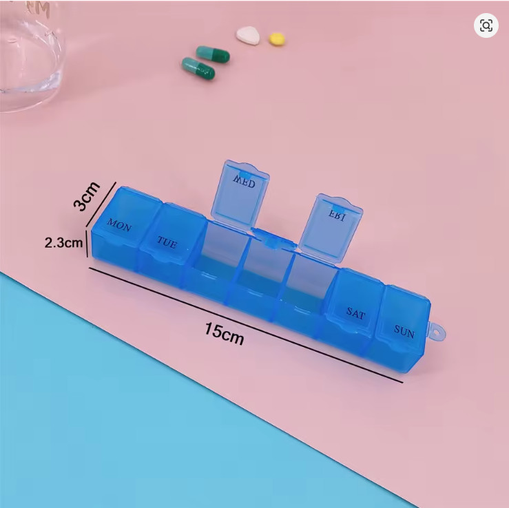 7 Days Weekly Pill Box Medicine Tablet Holder Storage Organizer Case Multi Color