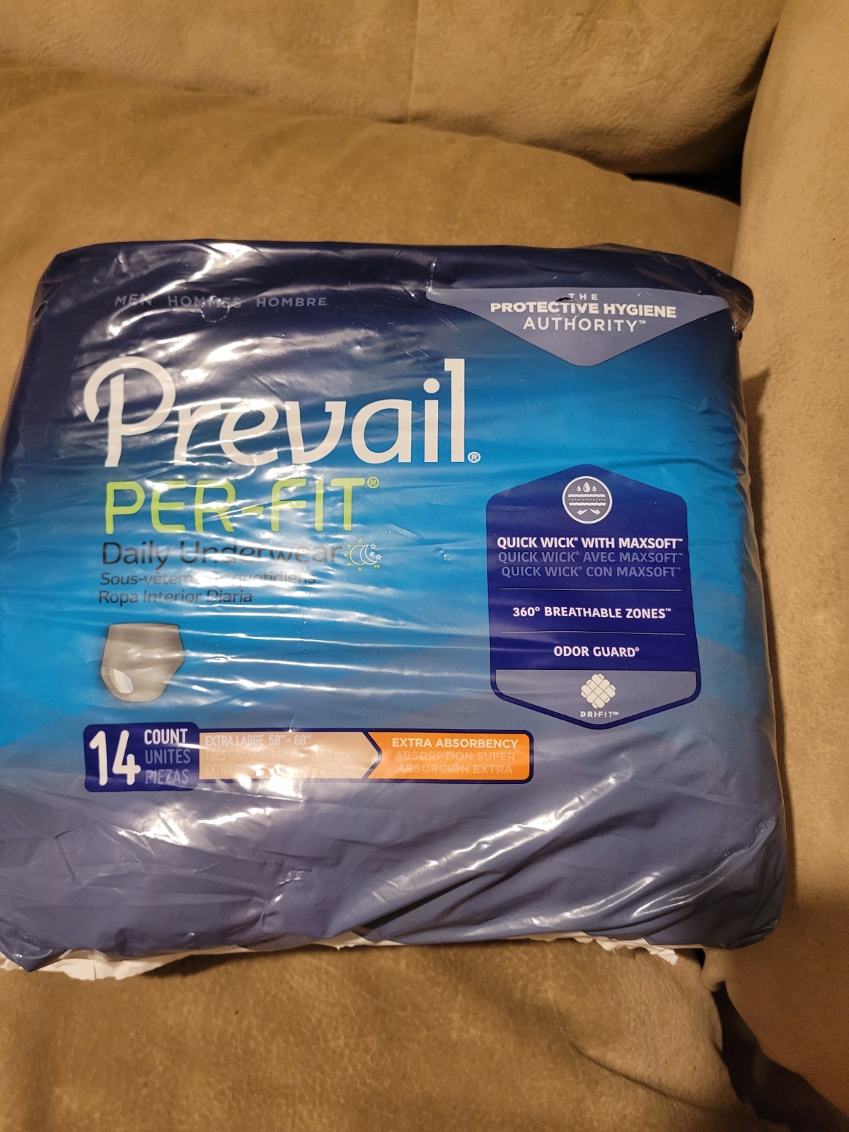 Prevail Per-Fit Adult Daily Underwear XL 58”-68” 14 Count – Extra Absorbency