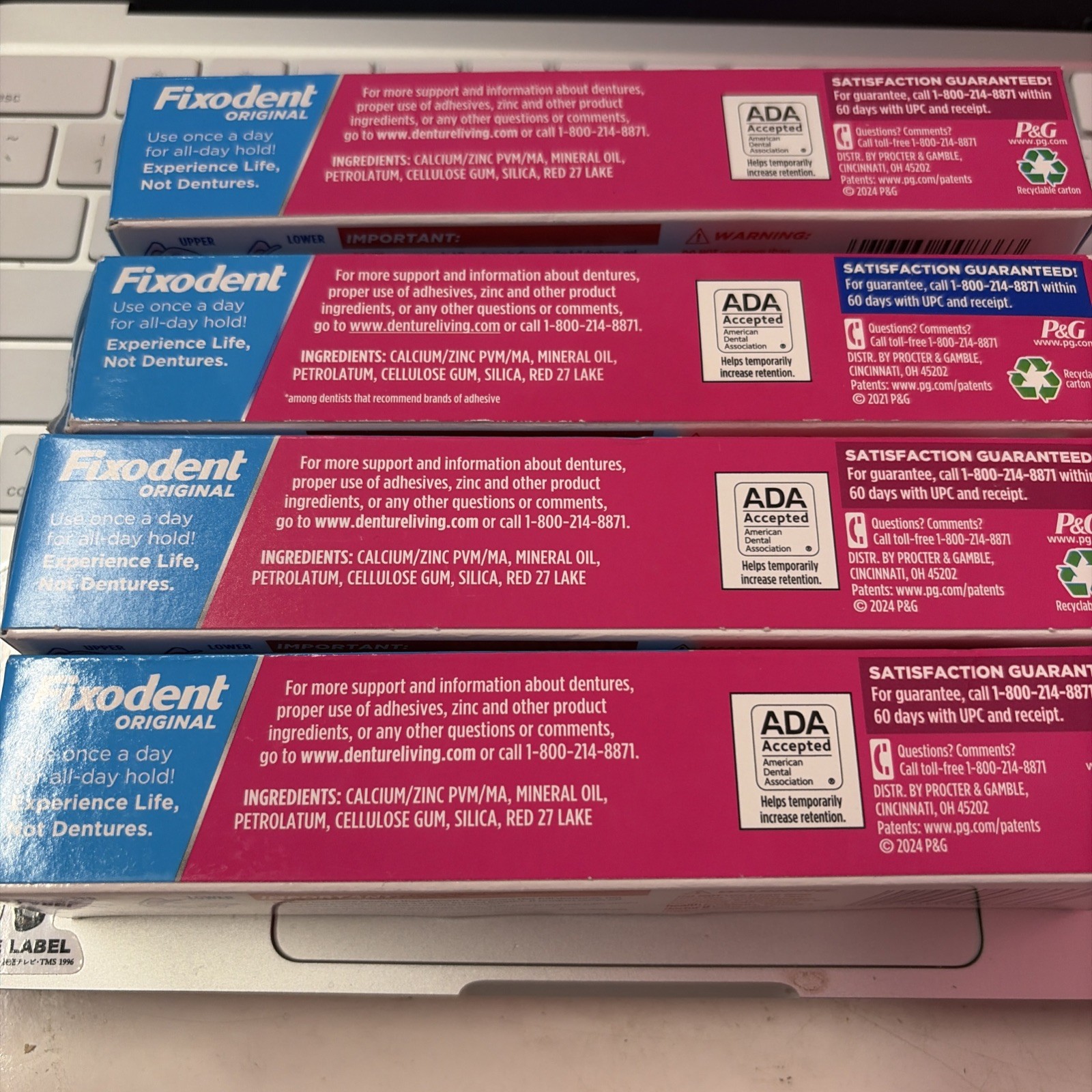 Fixodent Complete Original Denture Adhesive Cream, 2.4 oz Pack Of 4. Sealed. New