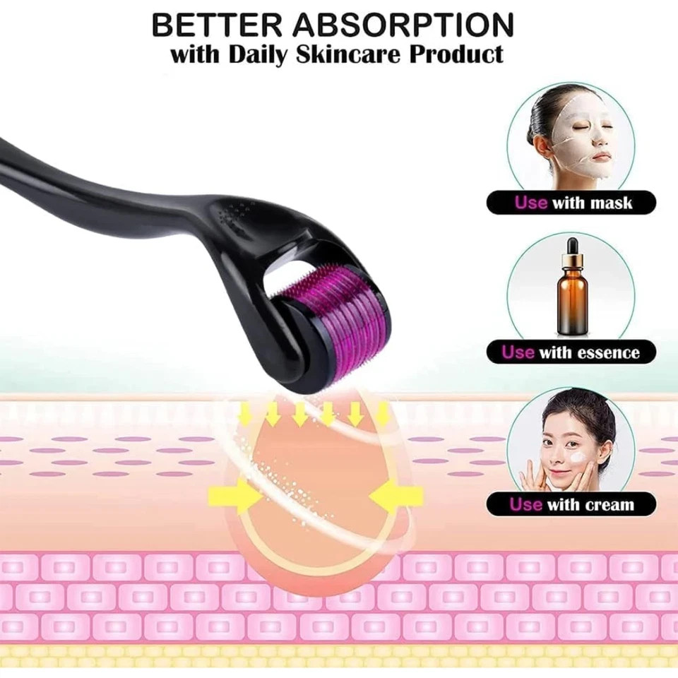 Derma Skin Roller 540 Titanium Micro Needle Anti Ageing Hair Regeneration Growth
