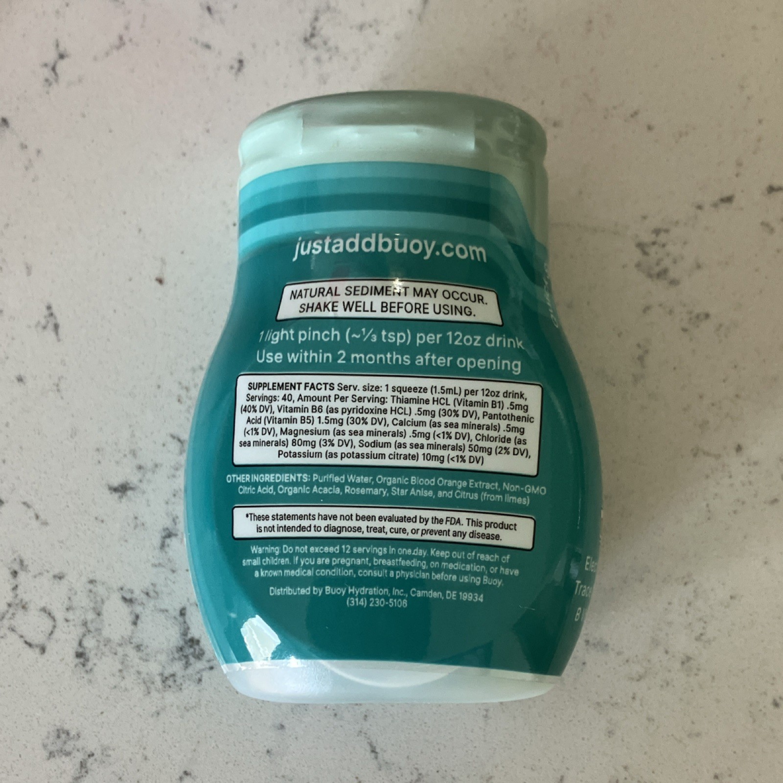 Buoy Hydration Electrolyte Drops + Trace Minerals Unflavored 2 fl oz